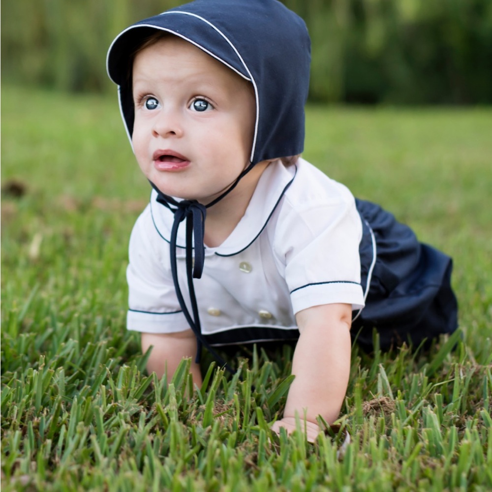 NWT Navy Boys Double Breasted Romper